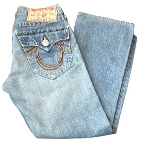 True Religion Men’s Y2K True Religion Rainbow Billy Light Blue Jeans